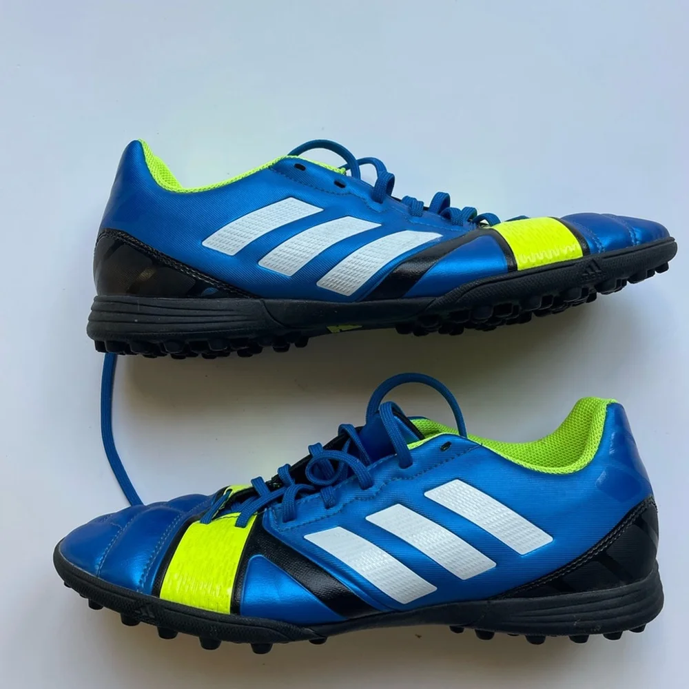 Adidas Vibrant Blue and Neon Yellow Cleats nitrocharge RUNNING shoes soccer